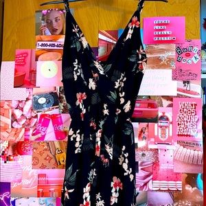 Rue21 Black Summer Flower Romper Dress